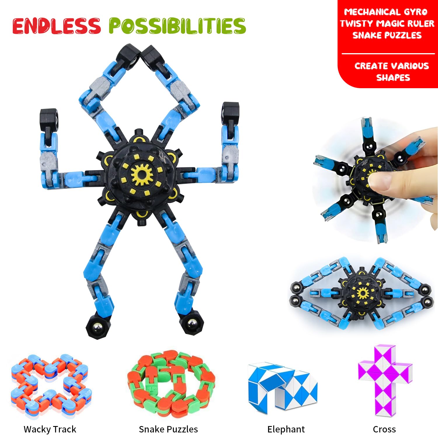 JUAUO 50 Pcs Fidget Toys Set, Stress-Angst Relief Spielzeug für Kinder und Erwachsene, Angst Relief Finger Toys