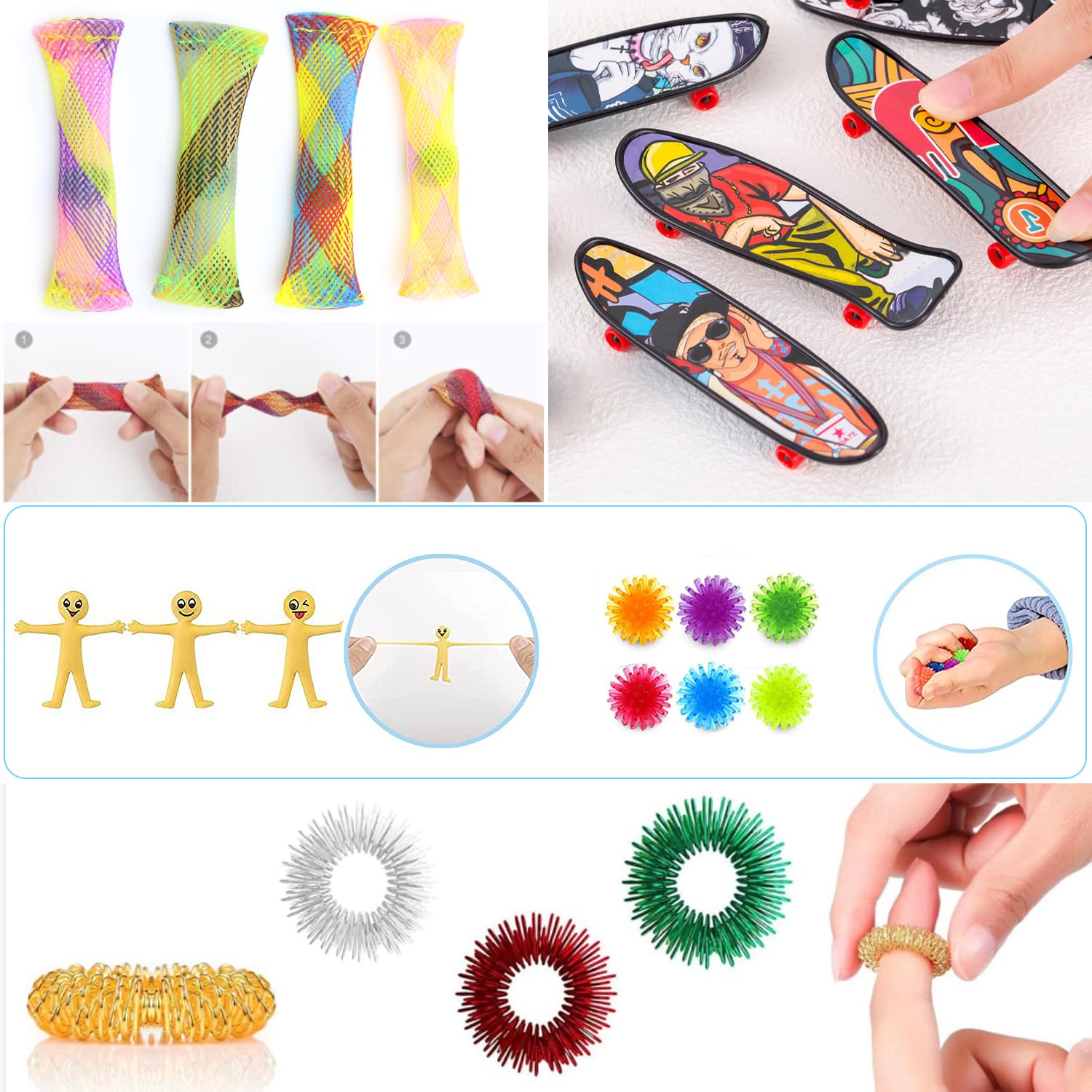 JUAUO 50 Pcs Fidget Toys Set, Stress-Angst Relief Spielzeug für Kinder und Erwachsene, Angst Relief Finger Toys