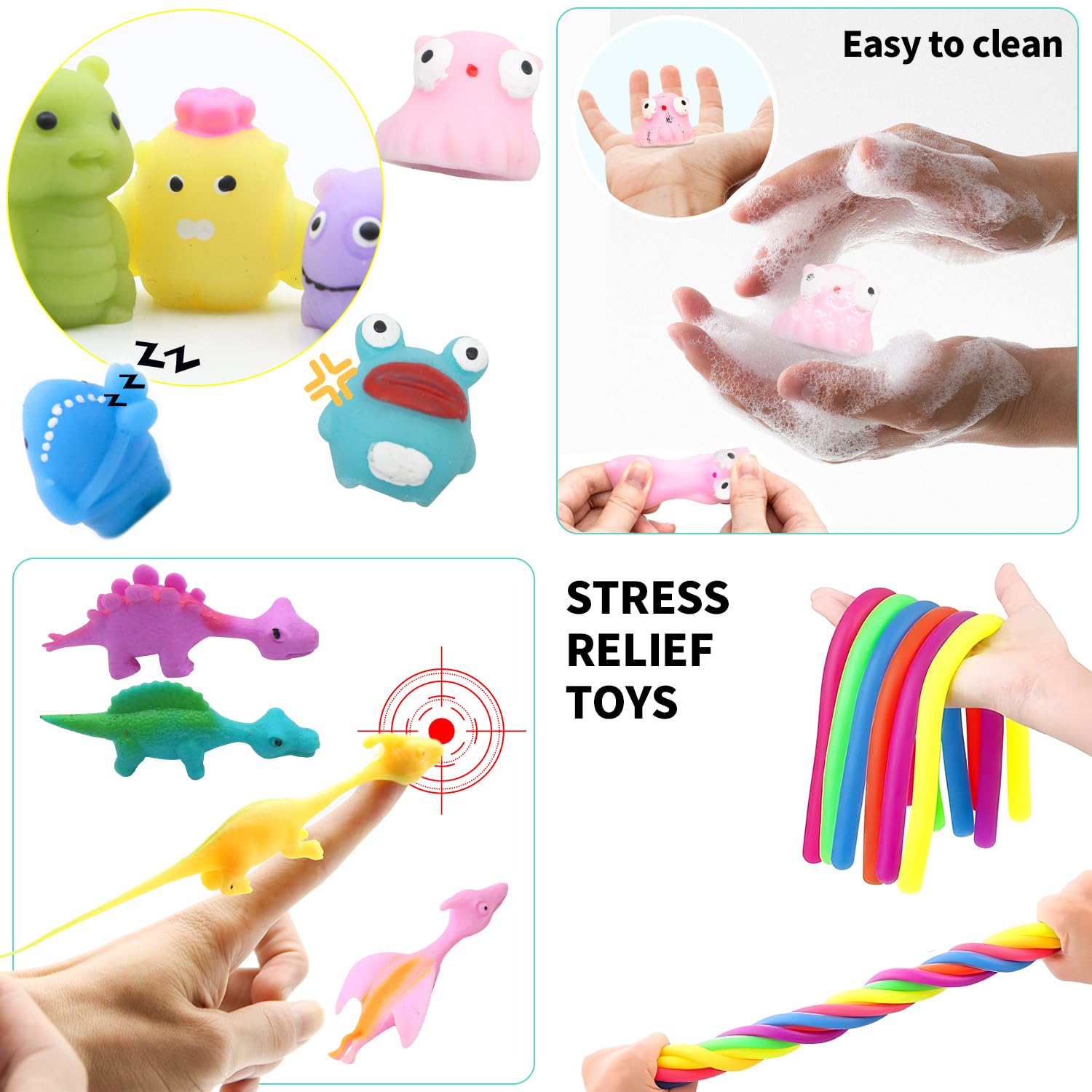 JUAUO 50 Pcs Fidget Toys Set, Stress-Angst Relief Spielzeug für Kinder und Erwachsene, Angst Relief Finger Toys