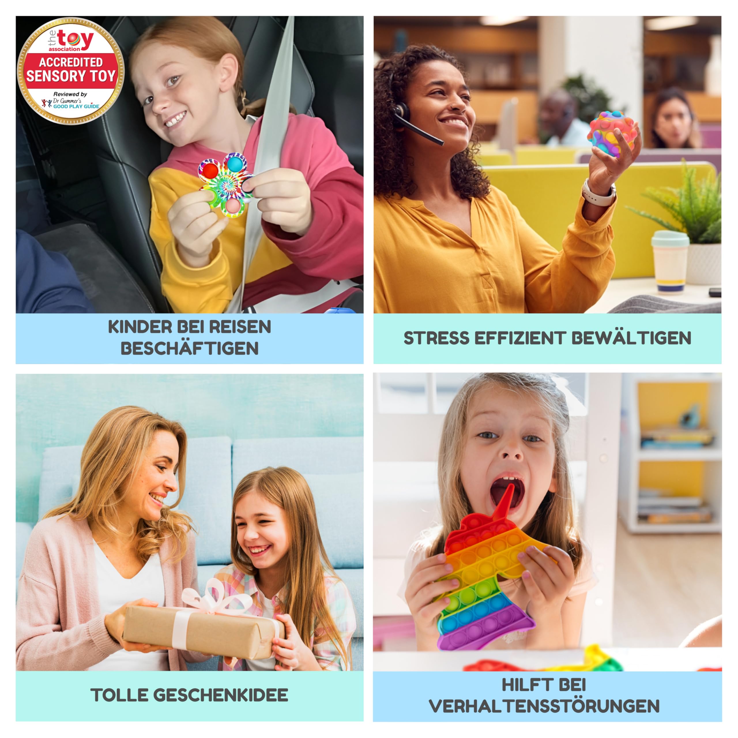 Fidget Toys Set – Anti Stress Spielzeug für Kinder und Erwachsene – Skills Set zur Stressbewältigung und Konzentrationssteigerung