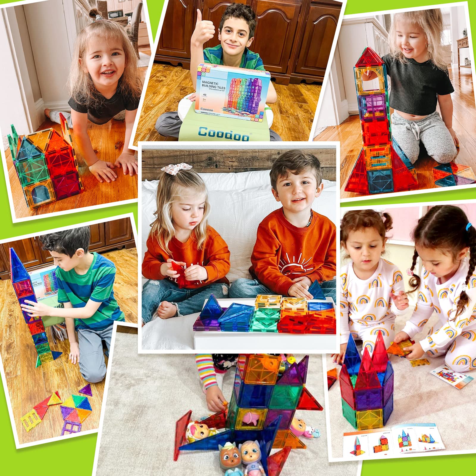 Magnetische Fliesen Kinderspielzeug STEM Magnet Spielzeug für Kleinkind Magnetische Blöcke Bauspielzeug