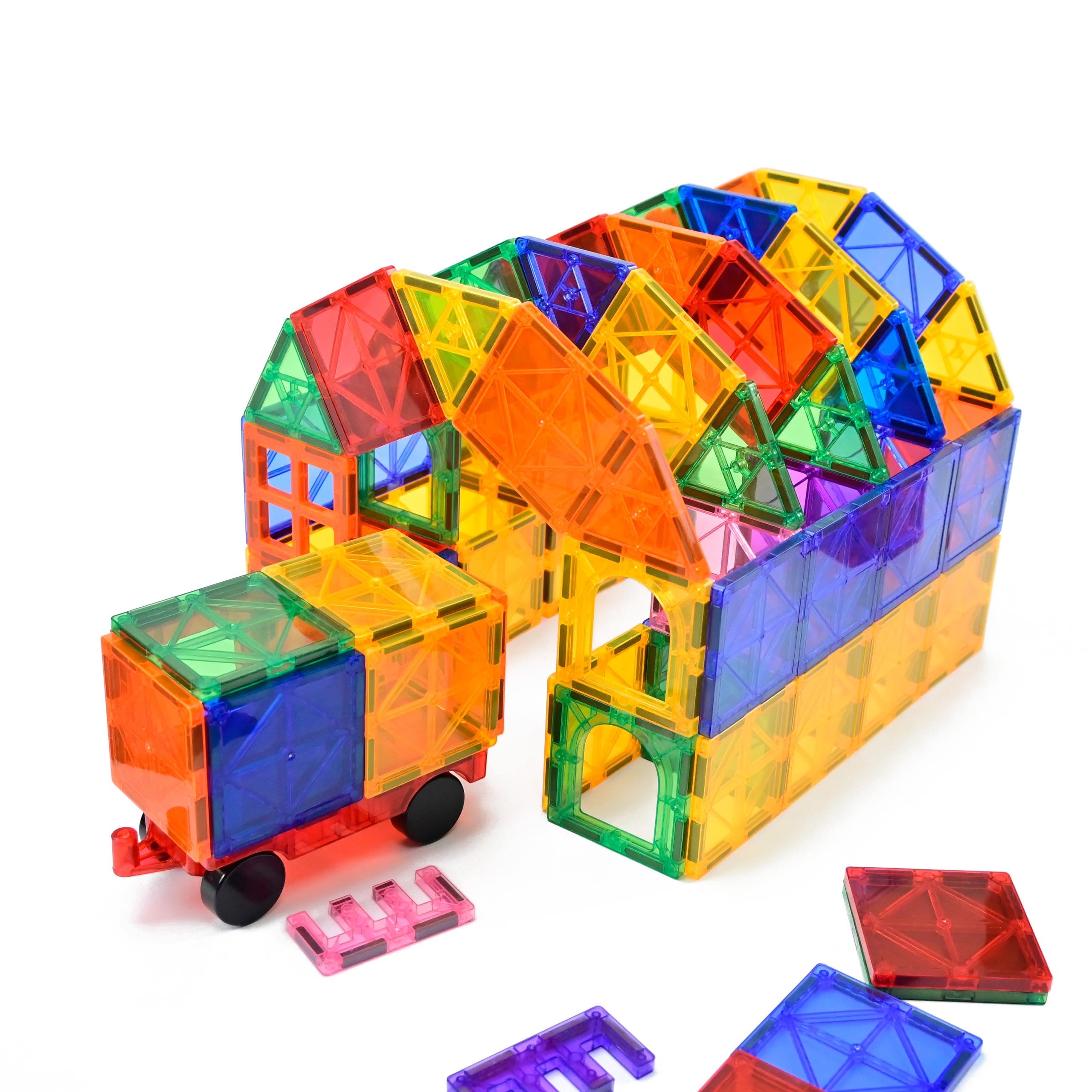 Wonder Toys 100 Teile Klassische Magnetblöcke, originelles magnetisches Bauspielzeug für Jungen