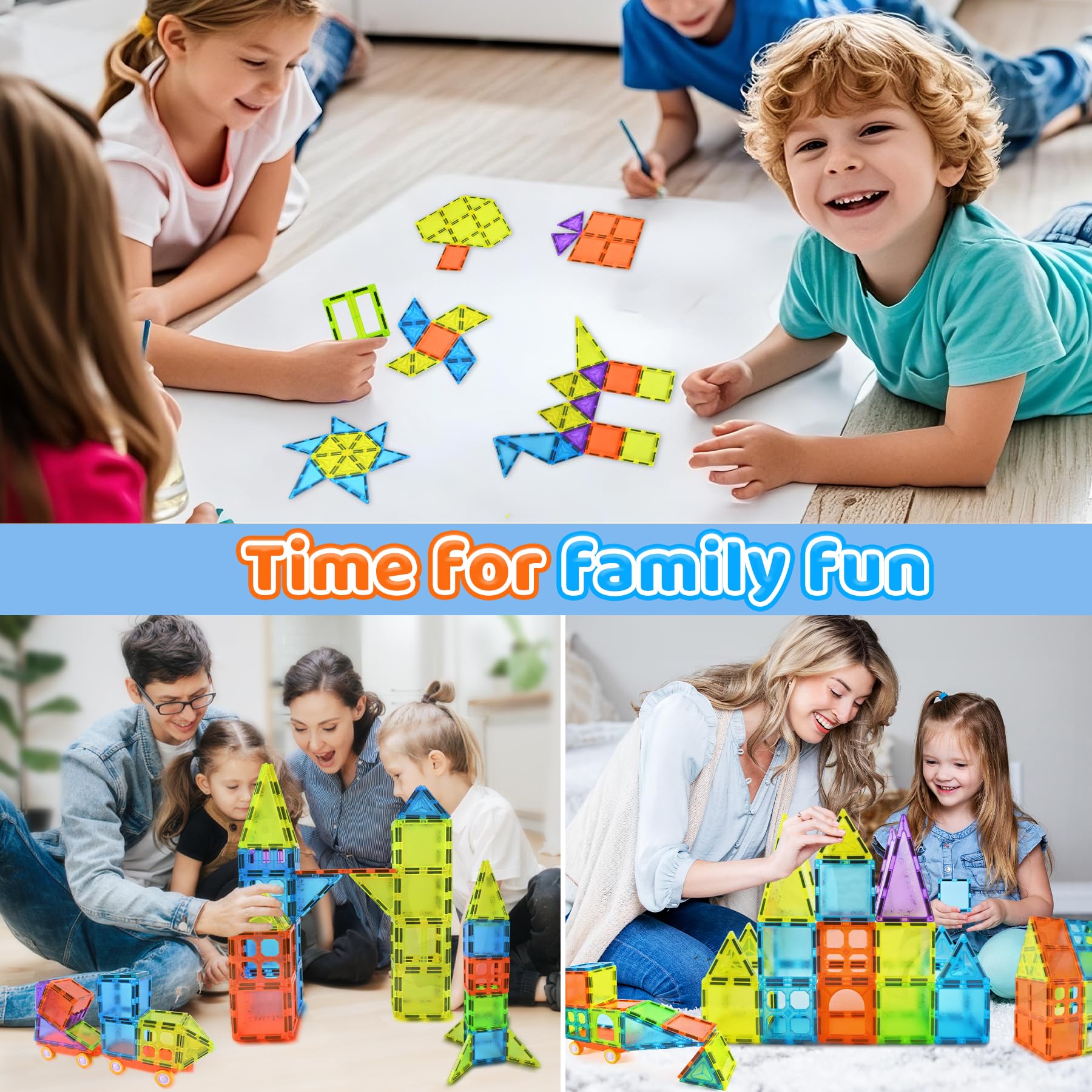 NAETANY Magnetische Bausteine 92PCS Magnetspielzeug STEM Magnetbausteine ab 3 Jahre, Magnet Spielzeug Kinder