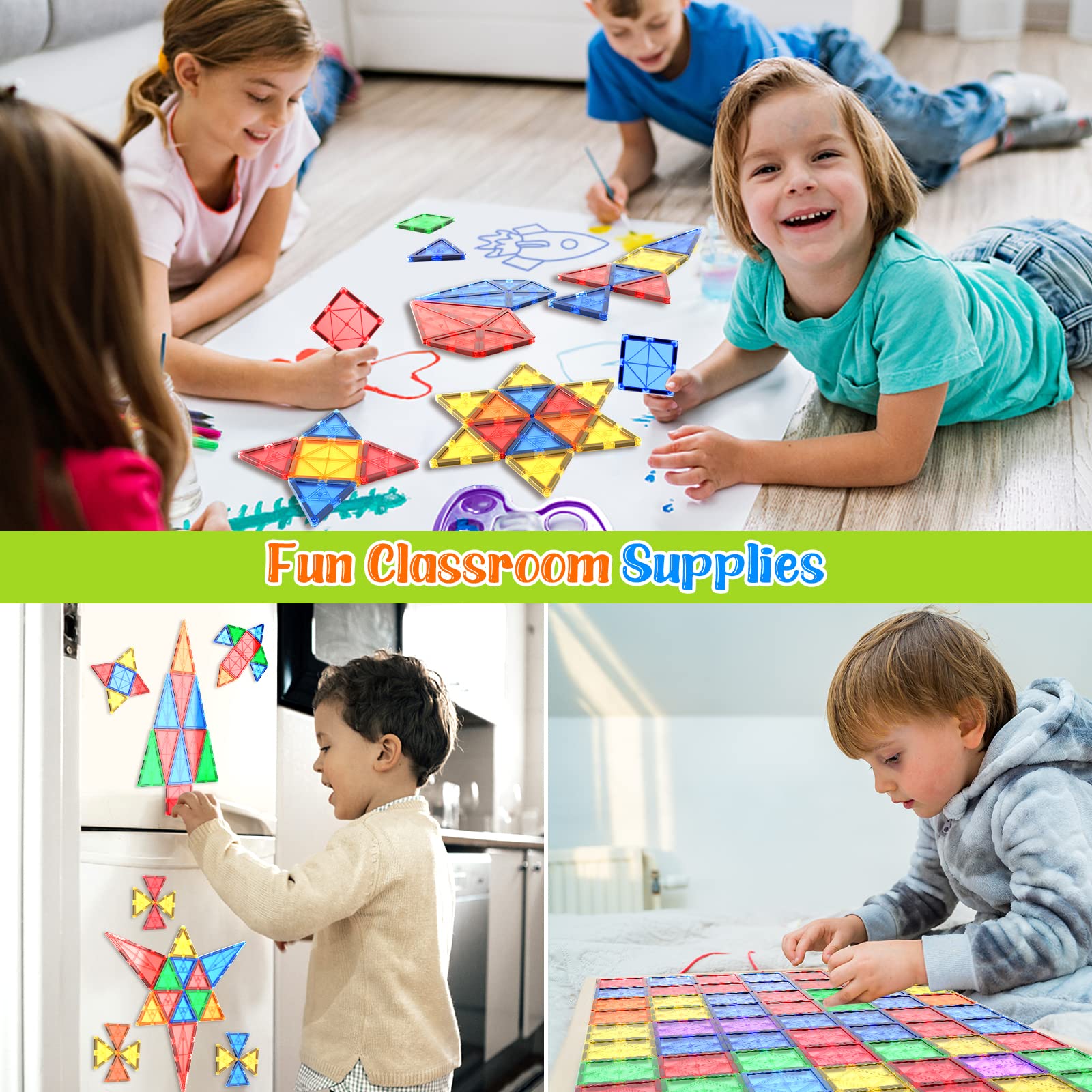 Magnetische Fliesen Kinderspielzeug STEM Magnet Spielzeug für Kleinkind Magnetische Blöcke Bauspielzeug