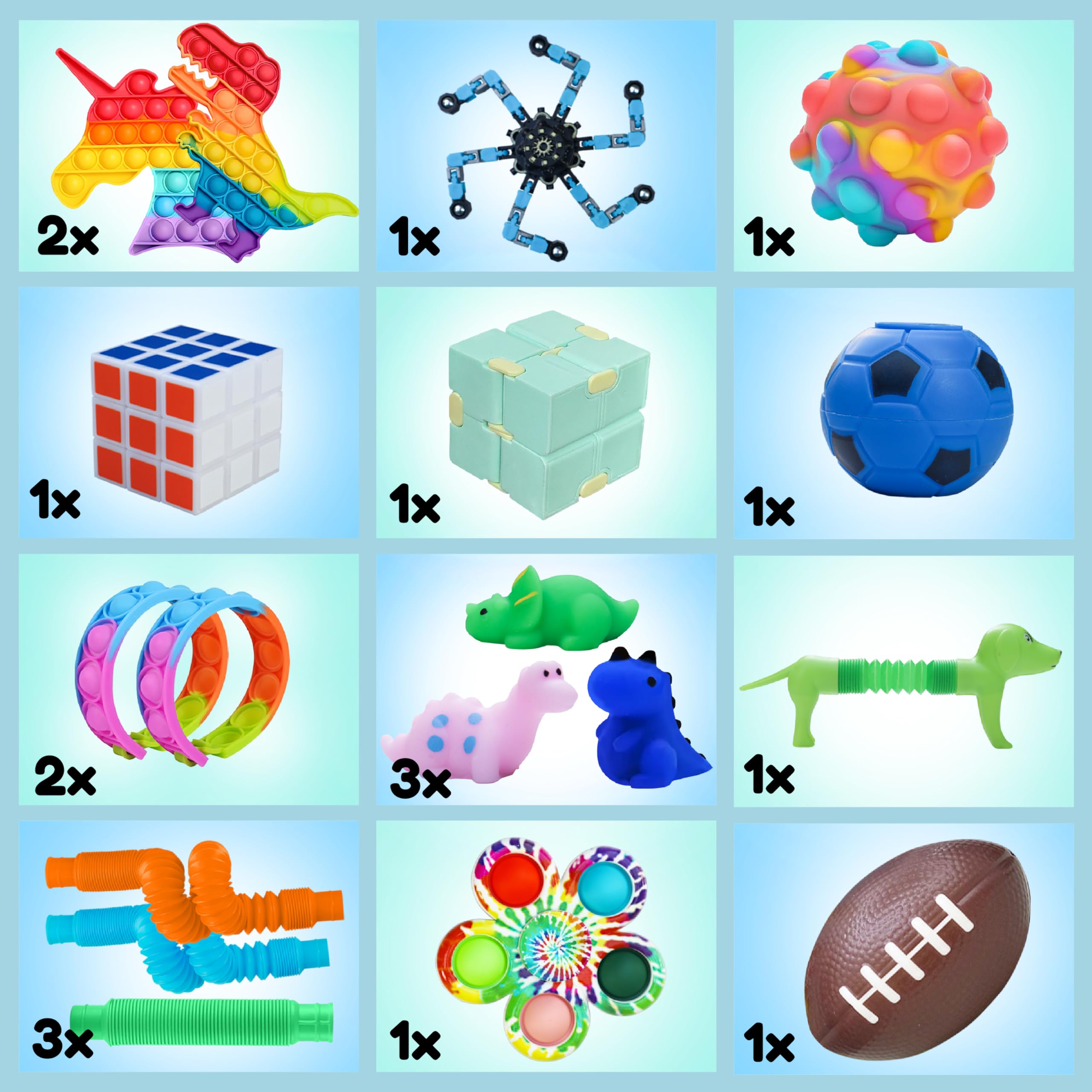 Fidget Toys Set – Anti Stress Spielzeug für Kinder und Erwachsene – Skills Set zur Stressbewältigung und Konzentrationssteigerung