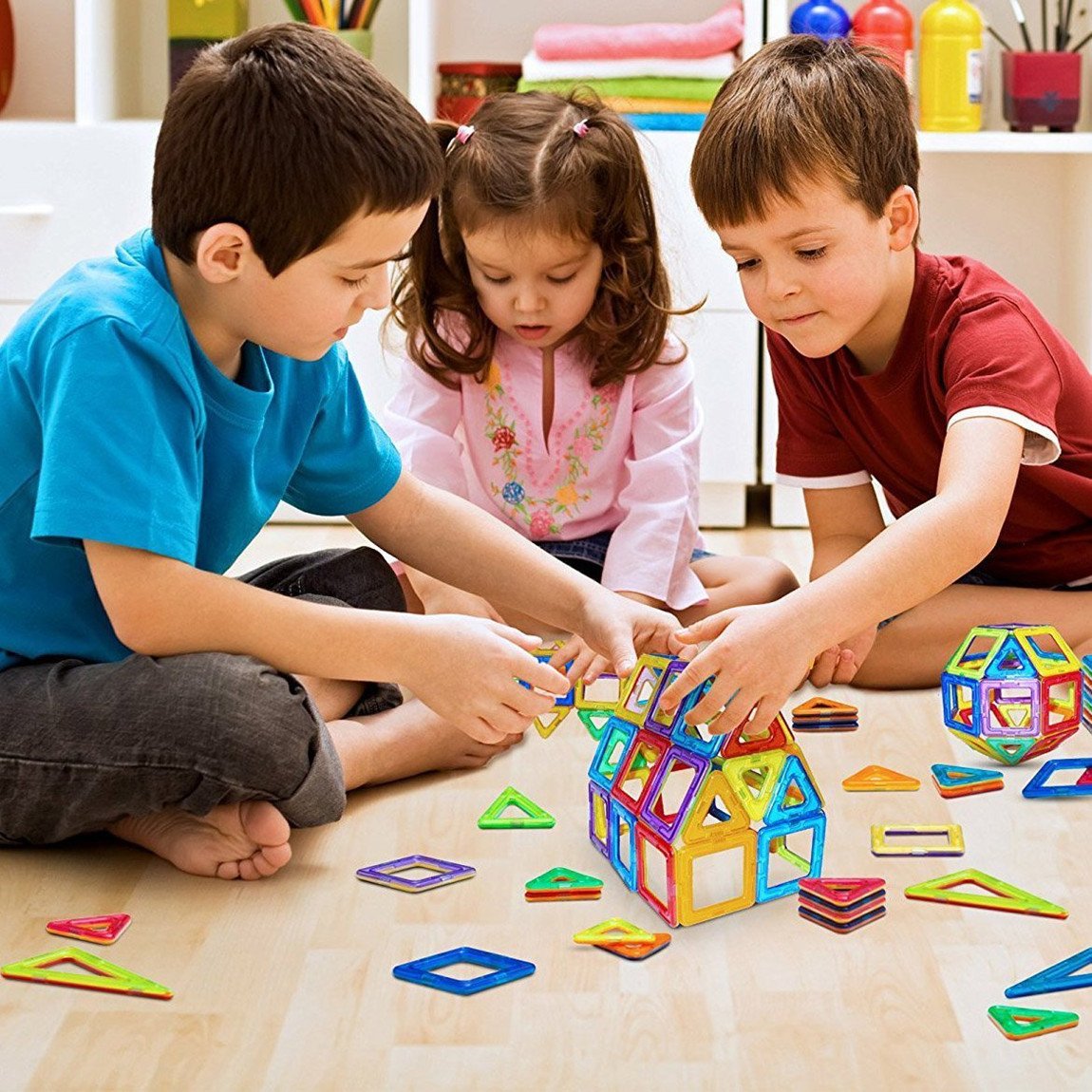 CONDIS Magnetische Bausteine 120 Teile, Magnetspielzeug Magneten Kinder Magnetbausteine Magnet Spielzeug Magnetspiele