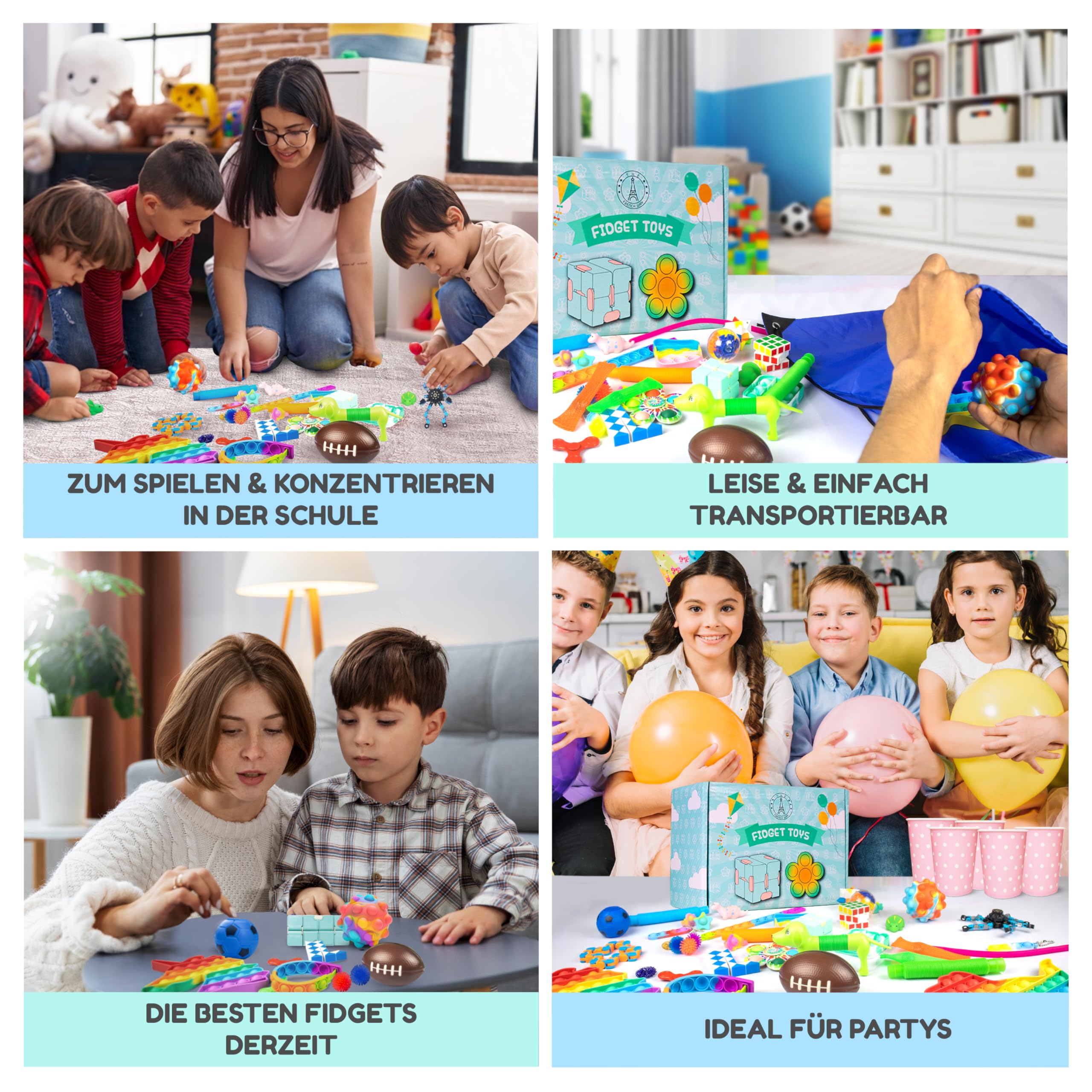 Fidget Toys Set – Anti Stress Spielzeug für Kinder und Erwachsene – Skills Set zur Stressbewältigung und Konzentrationssteigerung